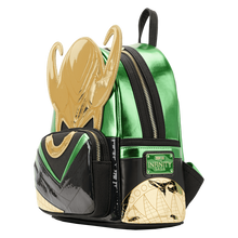 Load image into Gallery viewer, Marvel Mini Backpack Loki Metallic Cosplay Loungefly