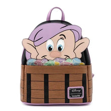 Load image into Gallery viewer, Disney Mini Backpack Snow White and the Seven Dwarfs Dopey in Minecart Loungefly