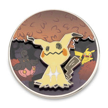 Load image into Gallery viewer, Pokemon Enamel Pin Mimikyu Autumn Leaves Spinning Scene Pokemon Center