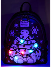 Load image into Gallery viewer, Disney Mini Backpack Big Hero 6 Baymax Holiday Plaid Light-Up Loungefly