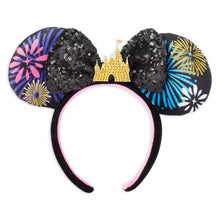 Load image into Gallery viewer, Disney Mini Backpack Ears Key Set Mickey Mouse Cinderella&#39;s Castle Main Attraction Fireworks Loungefly
