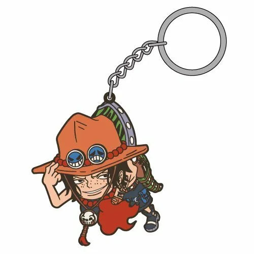 One Piece Rubber Keychain Ace Pinched Cospa