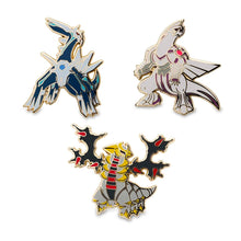 Load image into Gallery viewer, Pokemon Enamel Pin Set Dialga, Palkia, &amp; Giratina Pokemon Center
