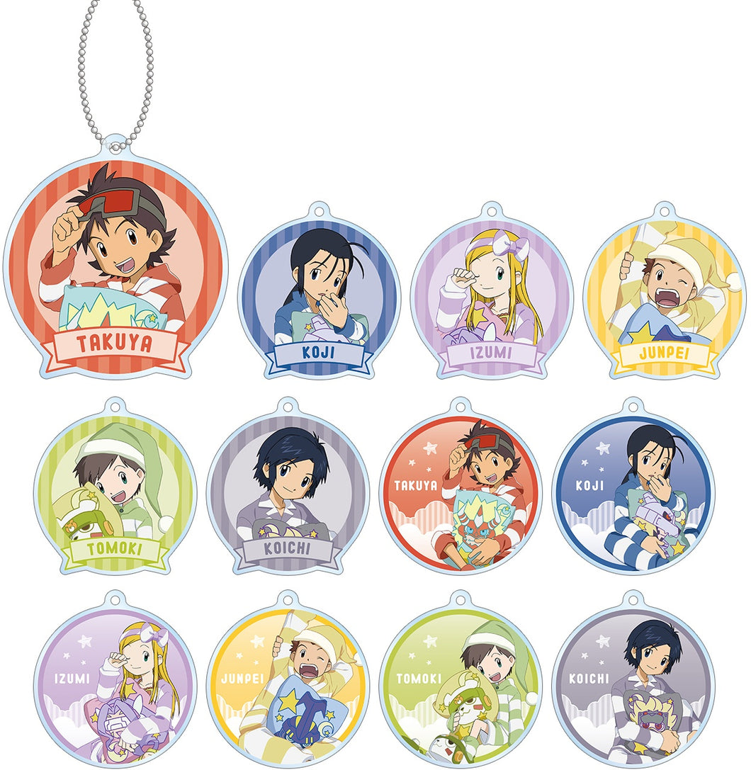 Digimon Frontier Mystery Acrylic Keychain Sleepover Pajamas Series Blind Box