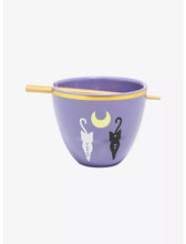 Load image into Gallery viewer, Sailor Moon Ramen Bowl with Chopsticks Luna &amp; Artemis Just Funky
