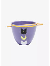 Load image into Gallery viewer, Sailor Moon Ramen Bowl with Chopsticks Luna &amp; Artemis Just Funky
