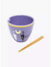 Load image into Gallery viewer, Sailor Moon Ramen Bowl with Chopsticks Luna &amp; Artemis Just Funky
