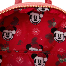 Load image into Gallery viewer, Disney Mini Backpack Glitter Santa Mickey Mouse Loungefly
