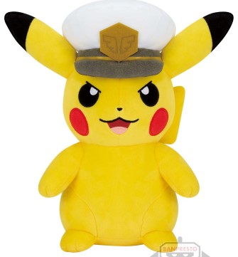 Pokemon Plush Captain Pikachu (Mouth Open) Mofugutto 2023 Banpresto