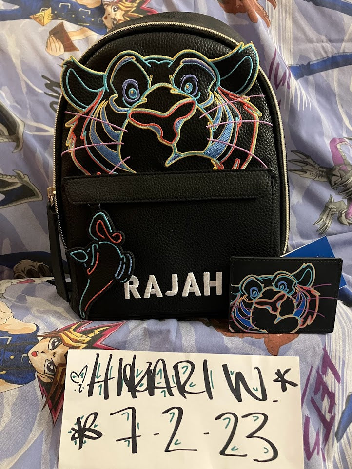 Disney Mini Backpack Cardholder Set Aladdin Neon Rajah Danielle Nicole