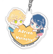 Load image into Gallery viewer, Miraculous Ladybug &amp; Cat Noir Hug Meets Acrylic Keychain
