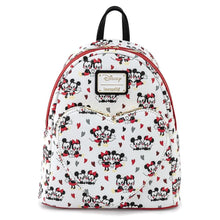 Load image into Gallery viewer, Disney Mini Backpack Mickey and Minnie Love Heart Loungefly
