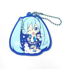 Load image into Gallery viewer, Hatsune Miku Rubber Keychain Snow Miku 2011 Ichibansho Bandai
