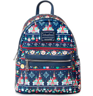 Disney Parks Mickey Mouse Holiday Loungefly Ugly Sweater Mini Backpack