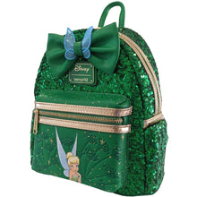Load image into Gallery viewer, Disney Mini Backpack Tinkerbell Emerald Green Sequin Loungefly
