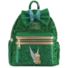 Load image into Gallery viewer, Disney Mini Backpack Tinkerbell Emerald Green Sequin Loungefly
